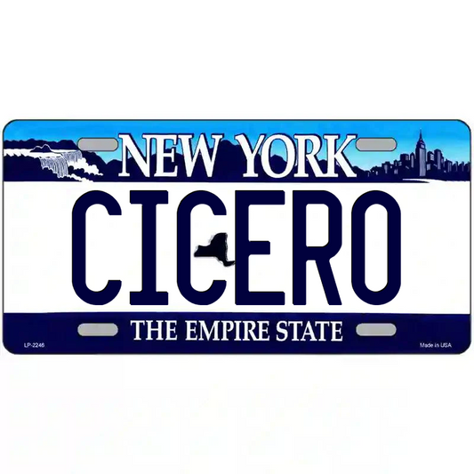 Cicero New York Blue Metal Sign
