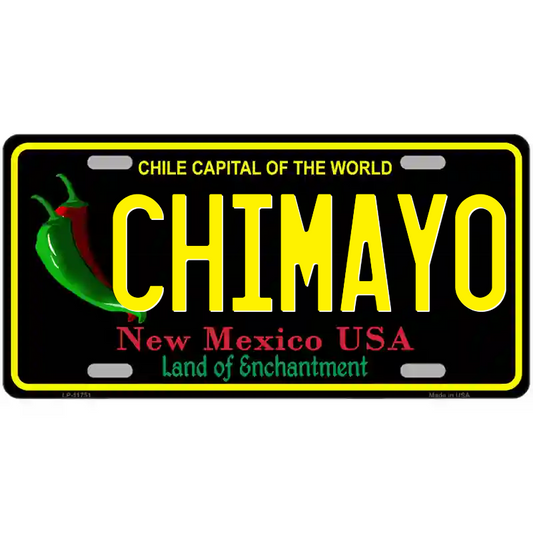 Chimayo New Mexico Black Metal Sign