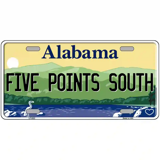 Five Points South Alabama Metal Sign