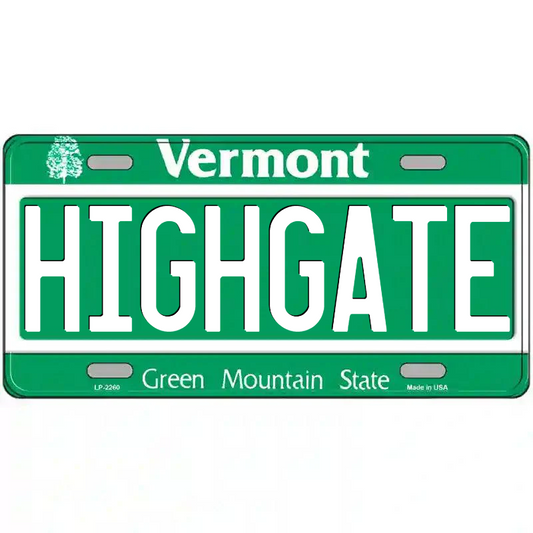 Highgate Vermont Metal Sign