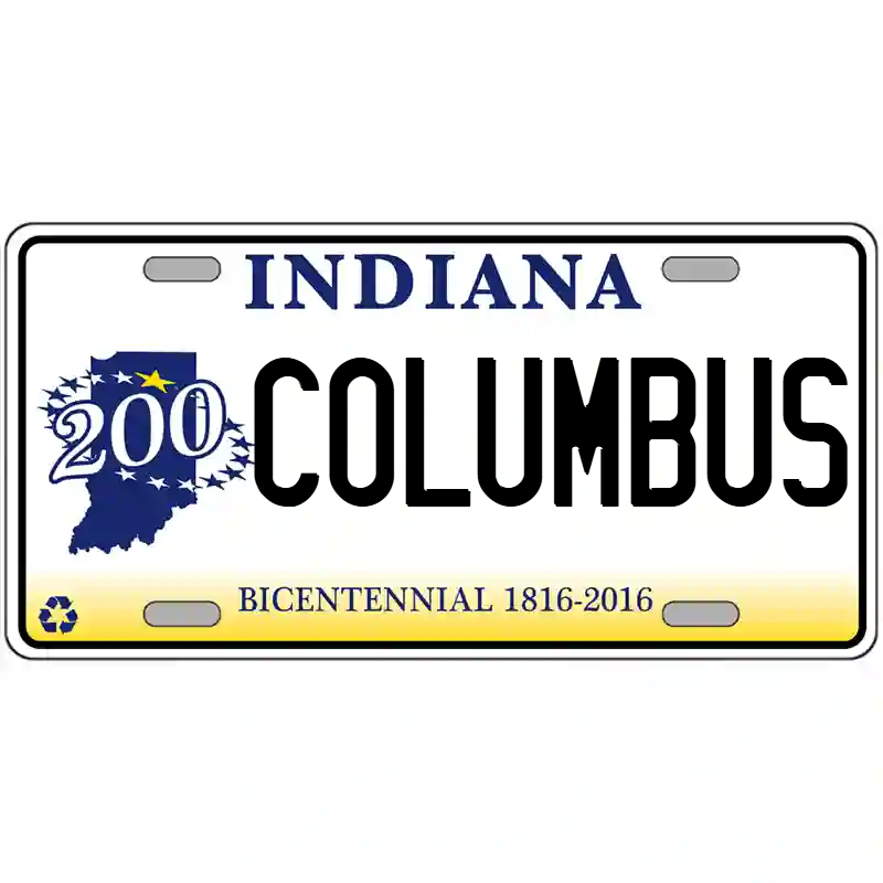 Columbus Indiana Bicentennial Metal Sign