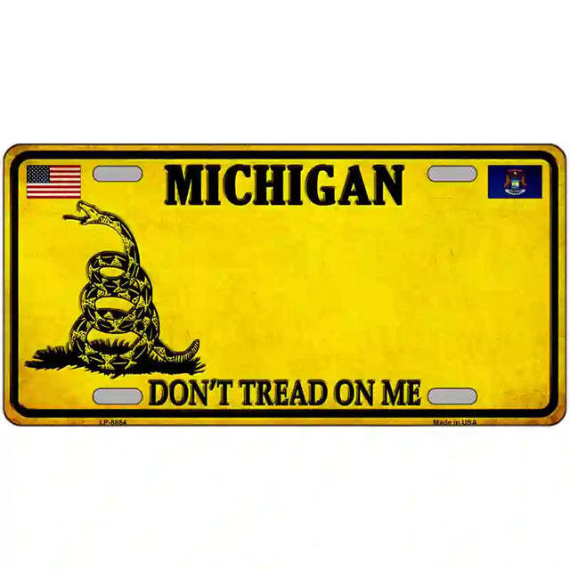 Michgian Don't Tread on Me Metal Sign