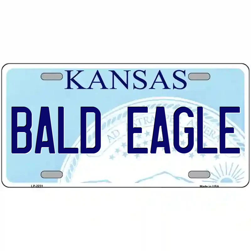 Bald Eagle Kansas Metal Sign