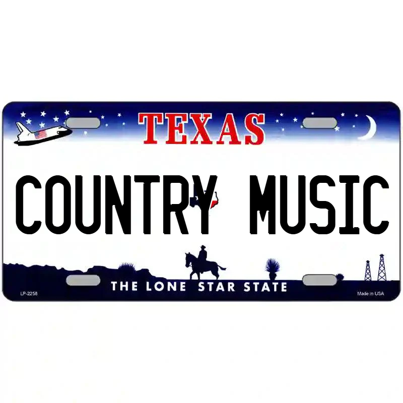 Country Music Texas Metal Sign
