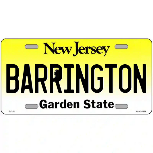 Barrington New Jersey Metal Sign