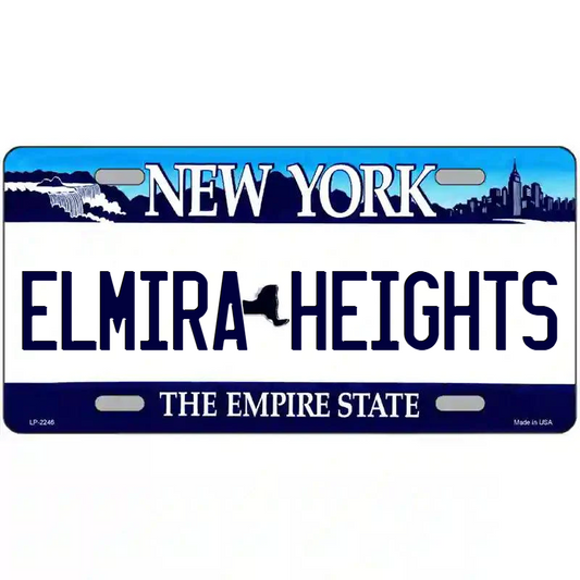 Elmira Heights New York Blue Metal Sign