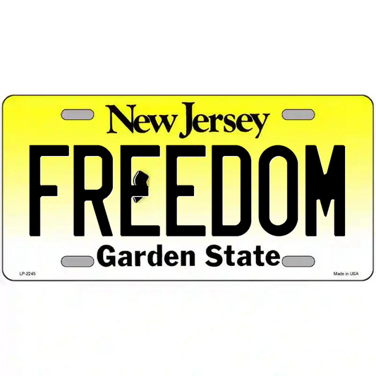 Freedom New Jersey Metal Sign