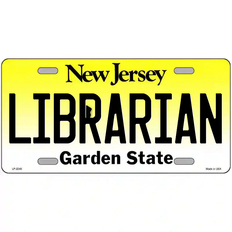 Librarian New Jersey Metal Sign