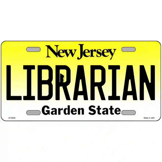 Librarian New Jersey Metal Sign