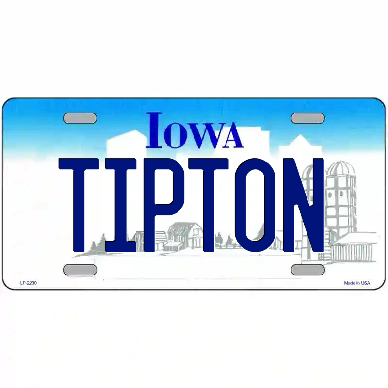 Tipton Iowa Metal Sign