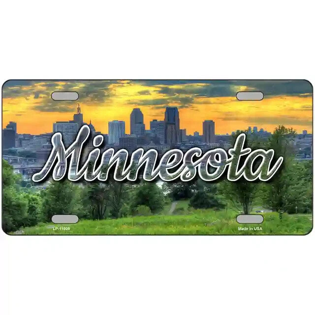 Minnesota City Skyline Metal Sign