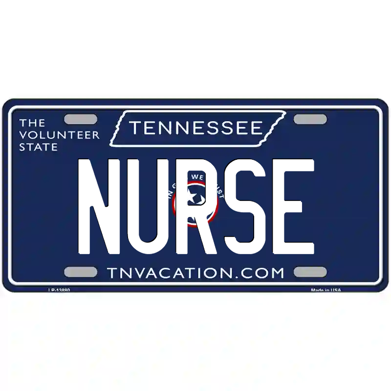 Nurse Tennessee Blue Metal Sign