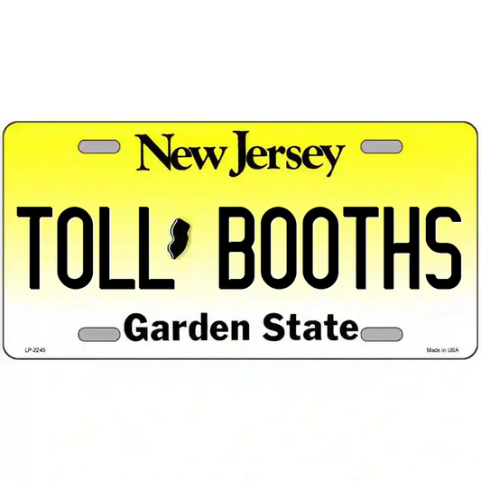 Toll Booths New Jersey Metal Sign