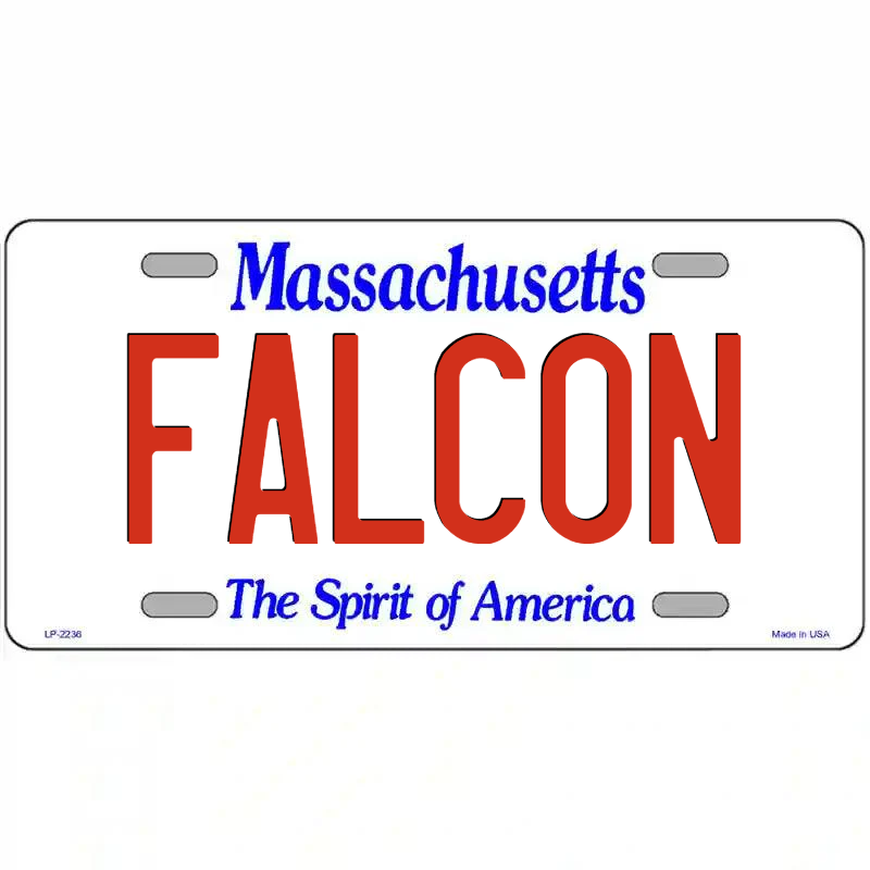 Falcon Massachusetts Metal Sign