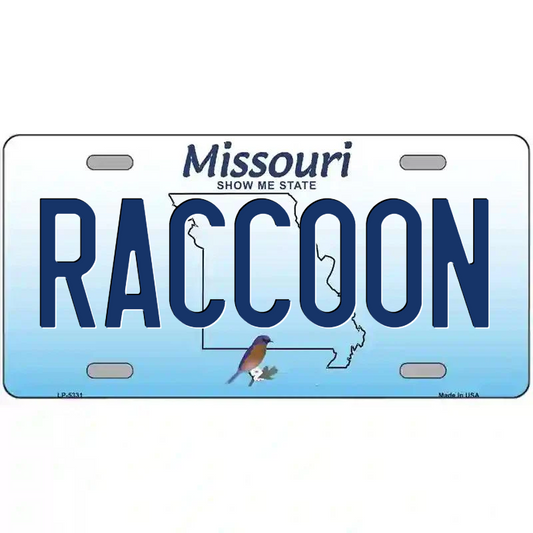 Raccoon Missouri Metal Sign
