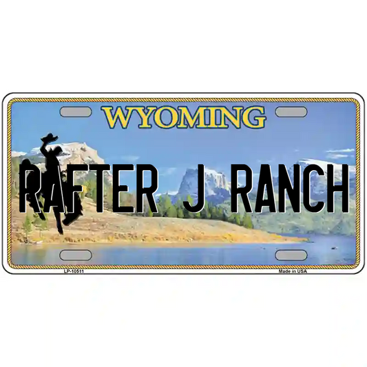 Rafter J Ranch Wyoming Metal Sign