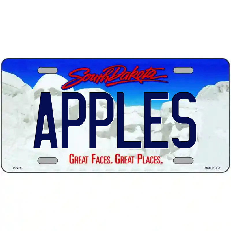 Apples South Dakota Metal Sign