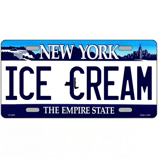 Ice Cream New York Blue Metal Sign