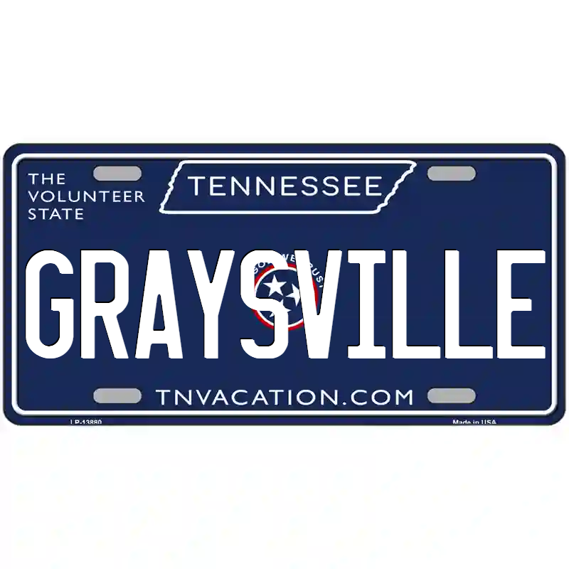 Graysville Tennessee Blue Metal Sign