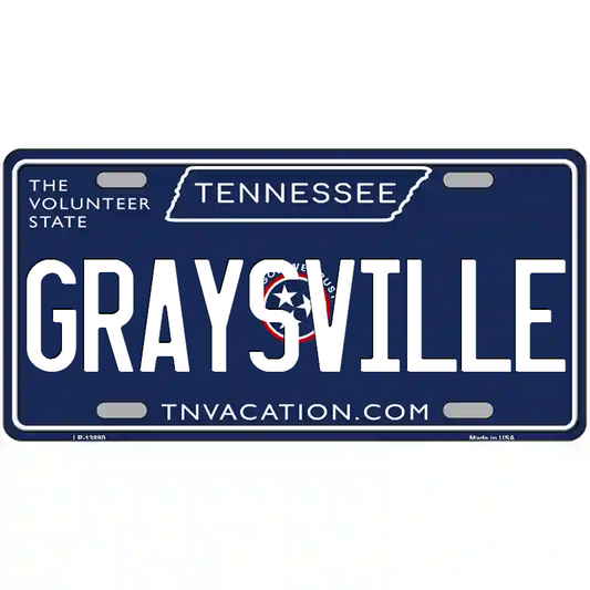 Graysville Tennessee Blue Metal Sign