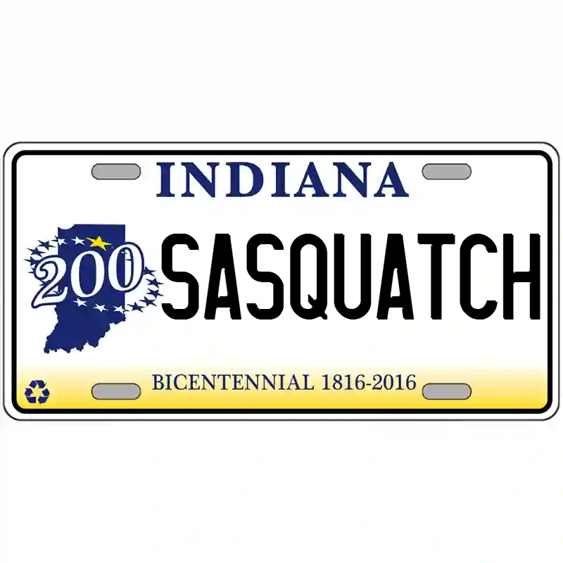 Sasquatch Indiana Bicentennial Metal Sign