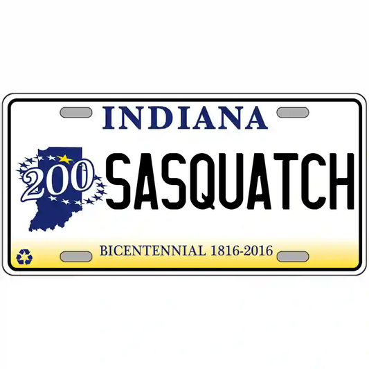 Sasquatch Indiana Bicentennial Metal Sign