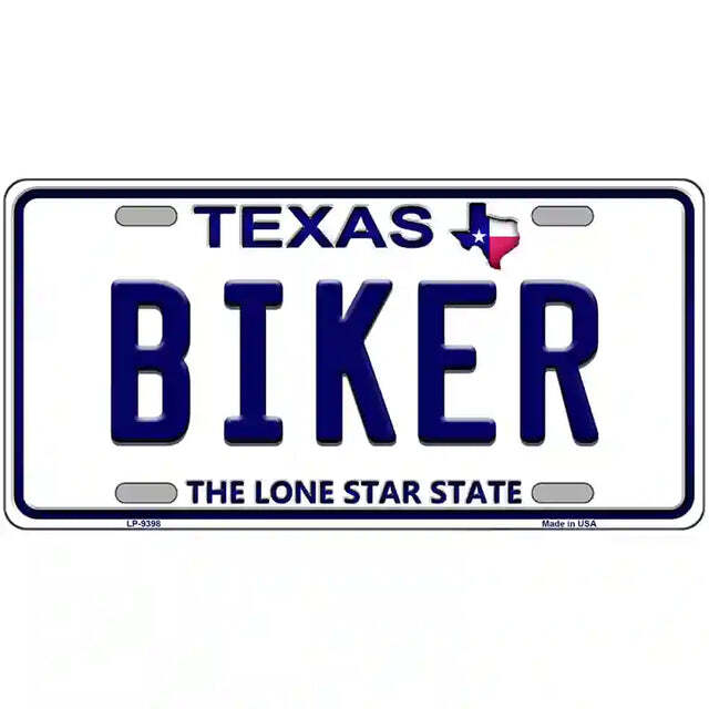 Biker Texas Metal Sign
