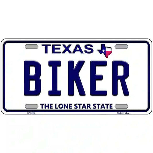 Biker Texas Metal Sign