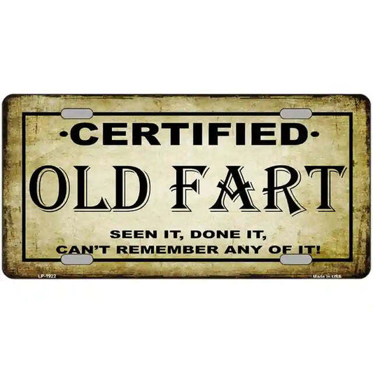 Certified Old Fart Metal Sign