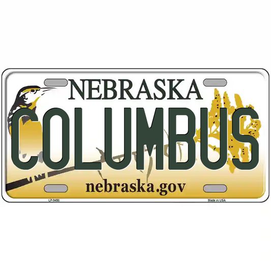 Columbus Nebraska Metal Sign