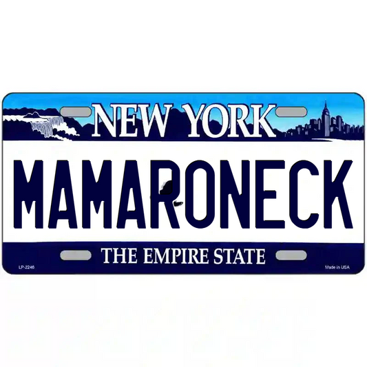 Mamaroneck New York Blue Metal Sign