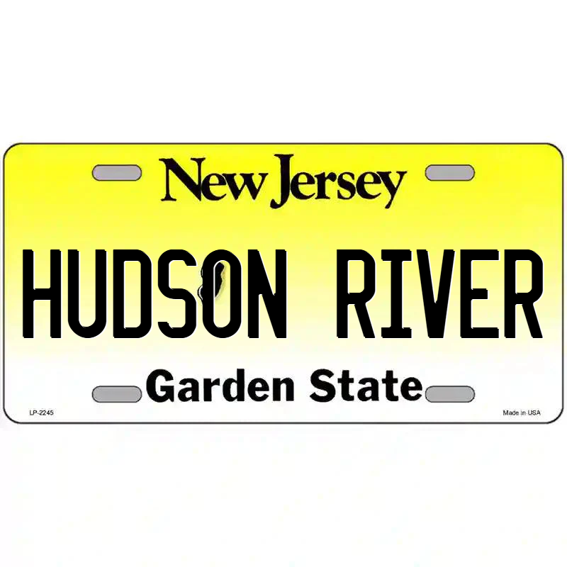 Hudson River New Jersey Metal Sign