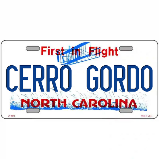 Cerro Gordo North Carolina Metal Sign