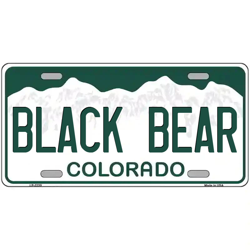 Black Bear Colorado Metal Sign