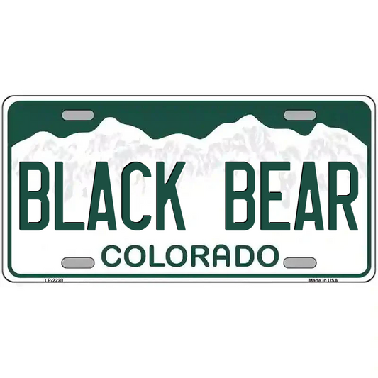 Black Bear Colorado Metal Sign