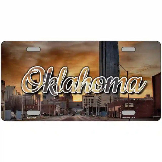 Oklahoma Sunset Skyline Metal Sign