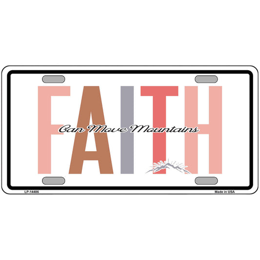 Faith Can Move Mountains Metal Sign