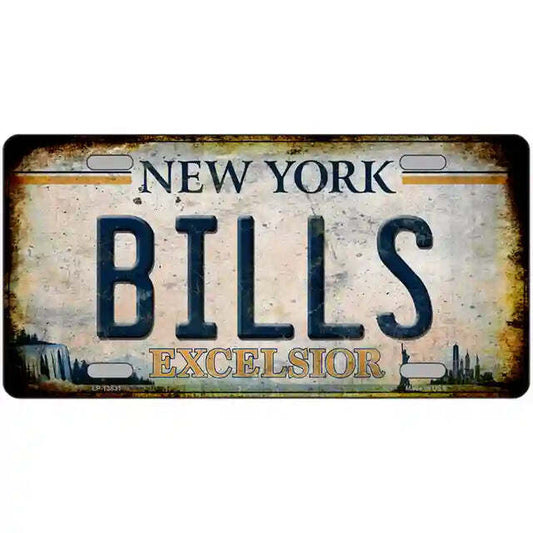 Bills Rusty Look New York Excelsior Metal Sign