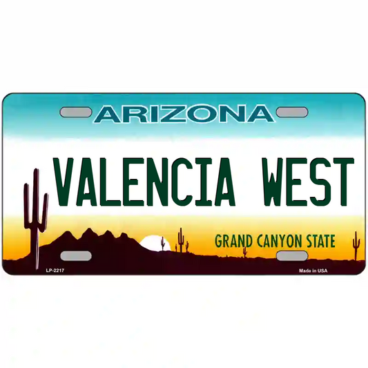 Valencia West Arizona Metal Sign