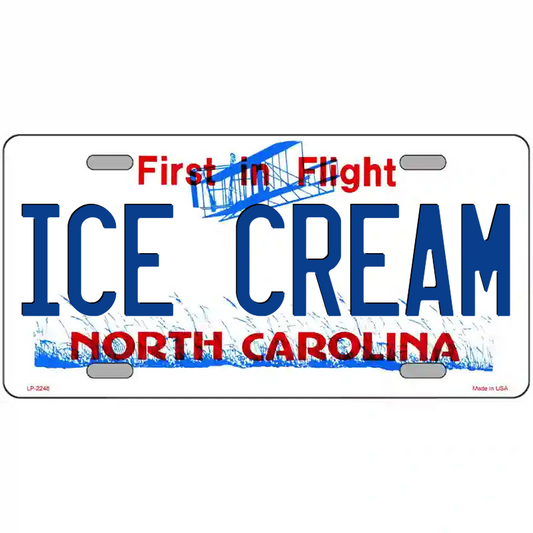 Ice Cream North Carolina Metal Sign
