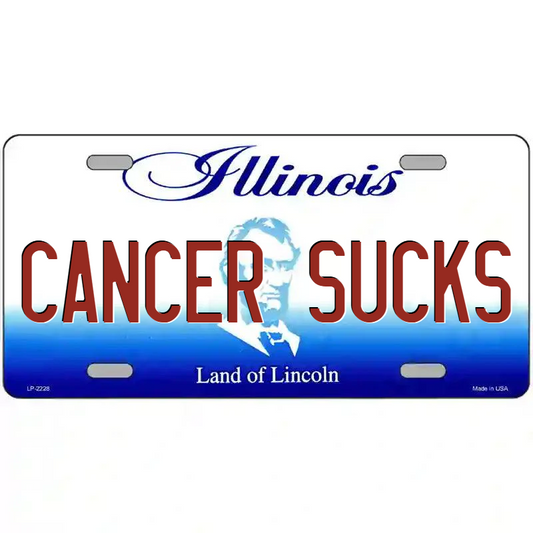 Cancer Sucks Illinois Metal Sign