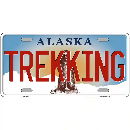 Trekking Alaska Metal Sign