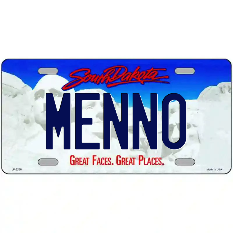 Menno South Dakota Metal Sign