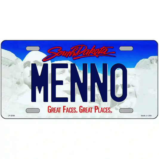 Menno South Dakota Metal Sign