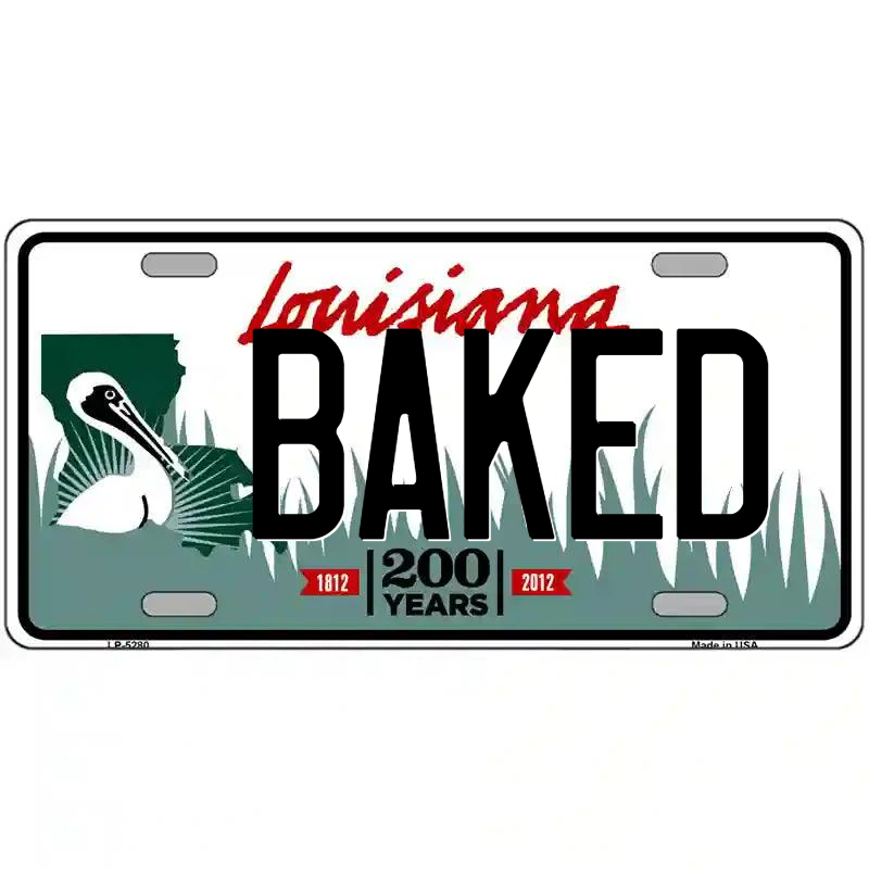 Baked Louisiana Metal Sign