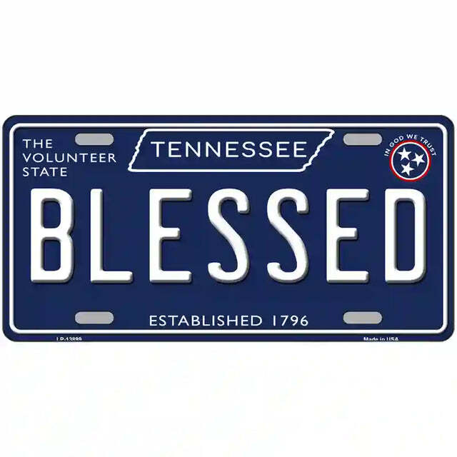 Blessed Tennessee Blue Metal Sign