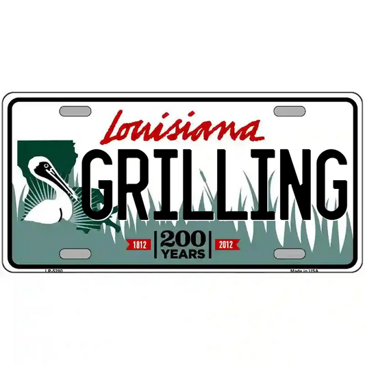 Grilling Louisiana Metal Sign