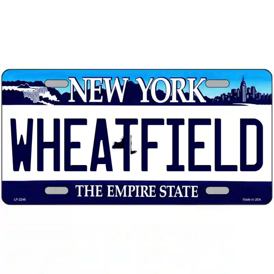 Wheatfield New York Blue Metal Sign