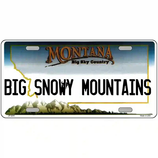 Big Snowy Mountains Montana Metal Sign
