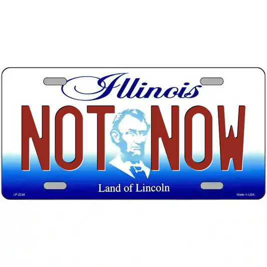 Not Now Illinois Metal Sign
